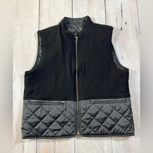Woolrich John Rich & Bros Vintage Women’s Wool Reversible Vest Size L Black